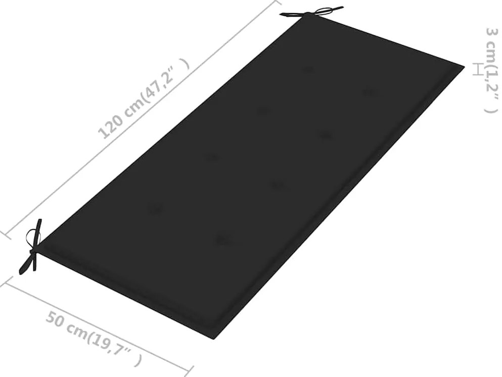 Banco de jardim 2 lugares c/ almofadão 120 cm eucalipto maciço