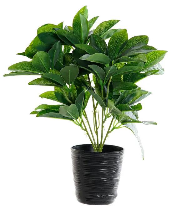 Planta Decorativa DKD Home Decor Preto Verde PVC Tecido (30 x 30 x 36 cm)