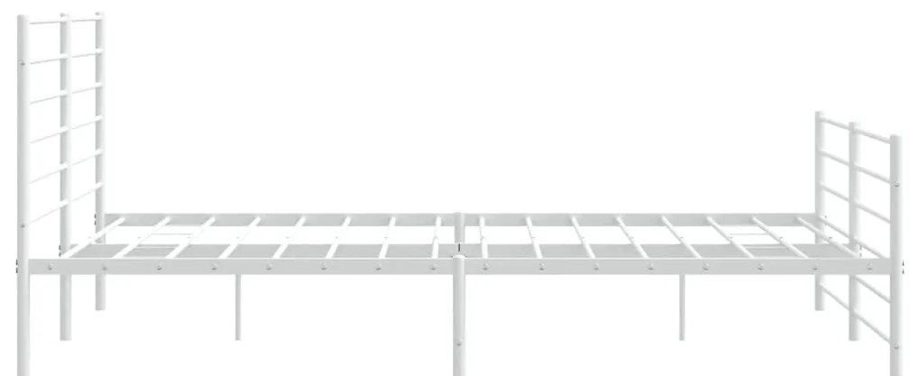 Estrutura de cama com cabeceira e pés 180x200 cm metal branco