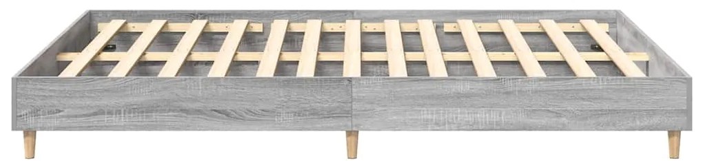 Estrutura de cama sem colchão 140x200 cm cinzento sonoma