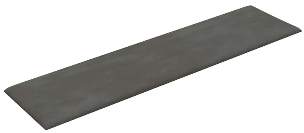 Painel de parede 12 pcs 60x15cm veludo 1,08 m² cinza-escuro