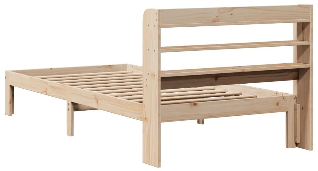 Estrutura de cama com cabeceira 90x190 cm pinho maciço