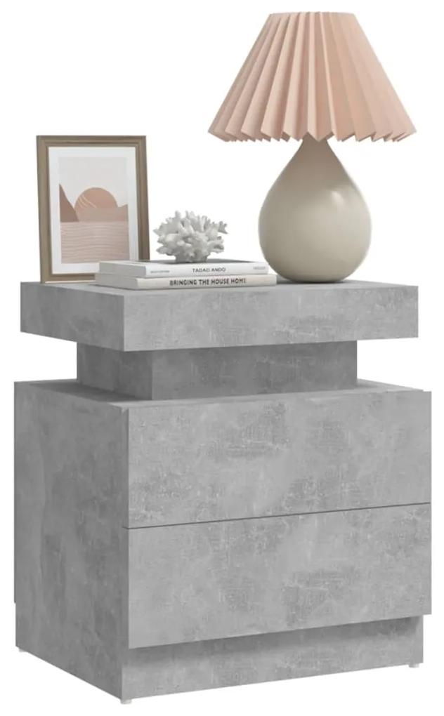 Mesa de cabeceira 45x35x52 cm aglomerado cinzento cimento