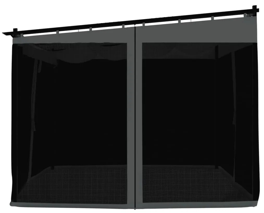 Gazebo com paredes de malha 3x3 m aço antracite