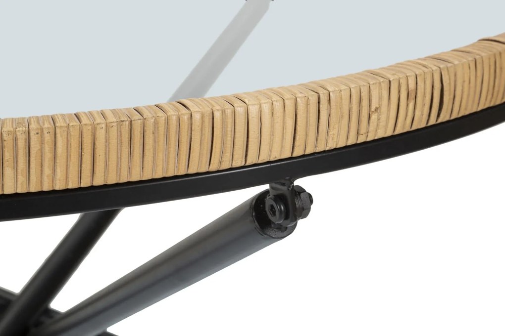 MESA DE CENTRO REDONDA Ø 80X46,5 CM PRETO E CASTANHO