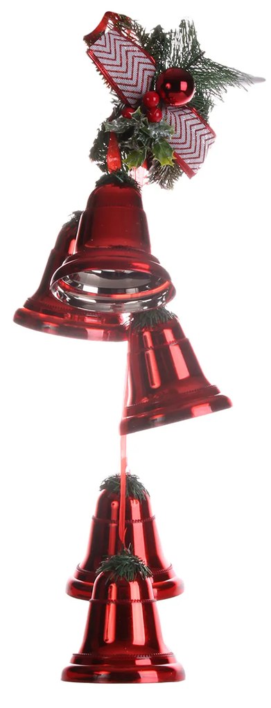 Sinos Natal Vermelho 25X75CM