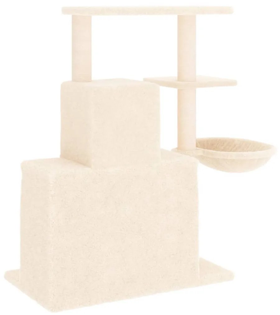 Árvore para gatos c/ postes arranhadores sisal 83 cm cor creme