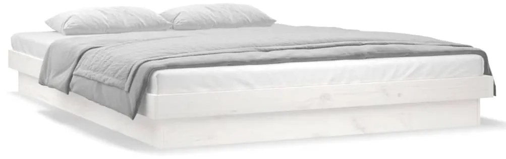Estrutura cama king size c/ luzes LED 150x200cm madeira maciça