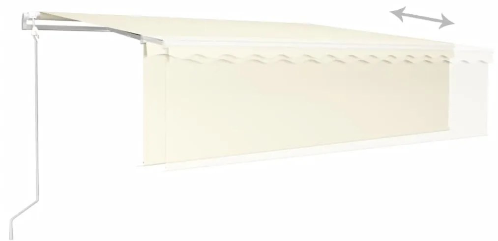 Toldo retrátil automático com estore 5x3 m cor creme