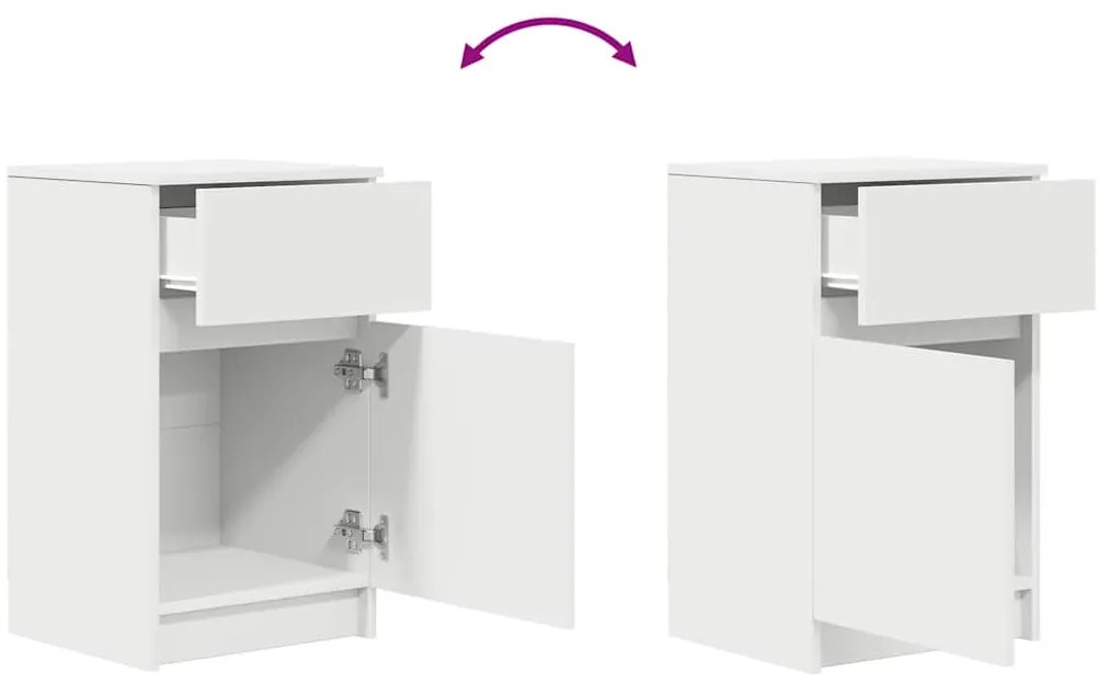 Mesa de cabeceira 39x35x65 cm derivados de madeira branco