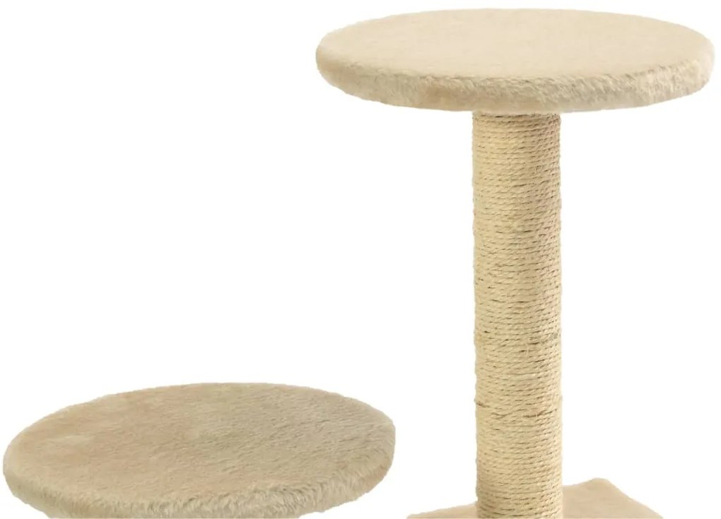 Árvore para gatos c/ postes arranhadores sisal 60 cm bege