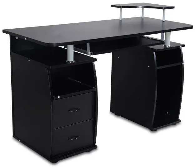 Mesa de computador MDF preta para escritório em casa, estação de trabalho, móveis para casa e escritório - branca