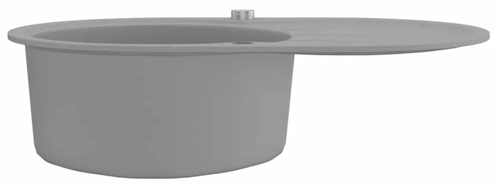 Lava-louça com 1 cuba oval cinzento
