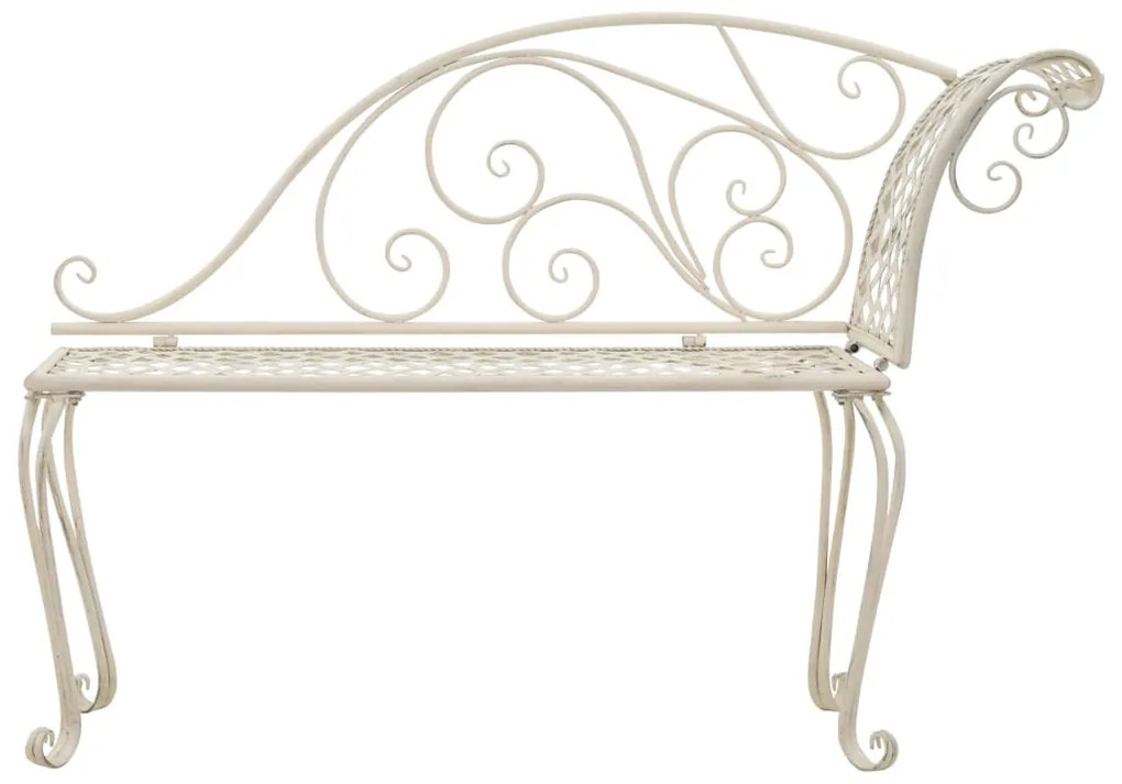 Chaise lounge para jardim 128 cm metal antigo branco