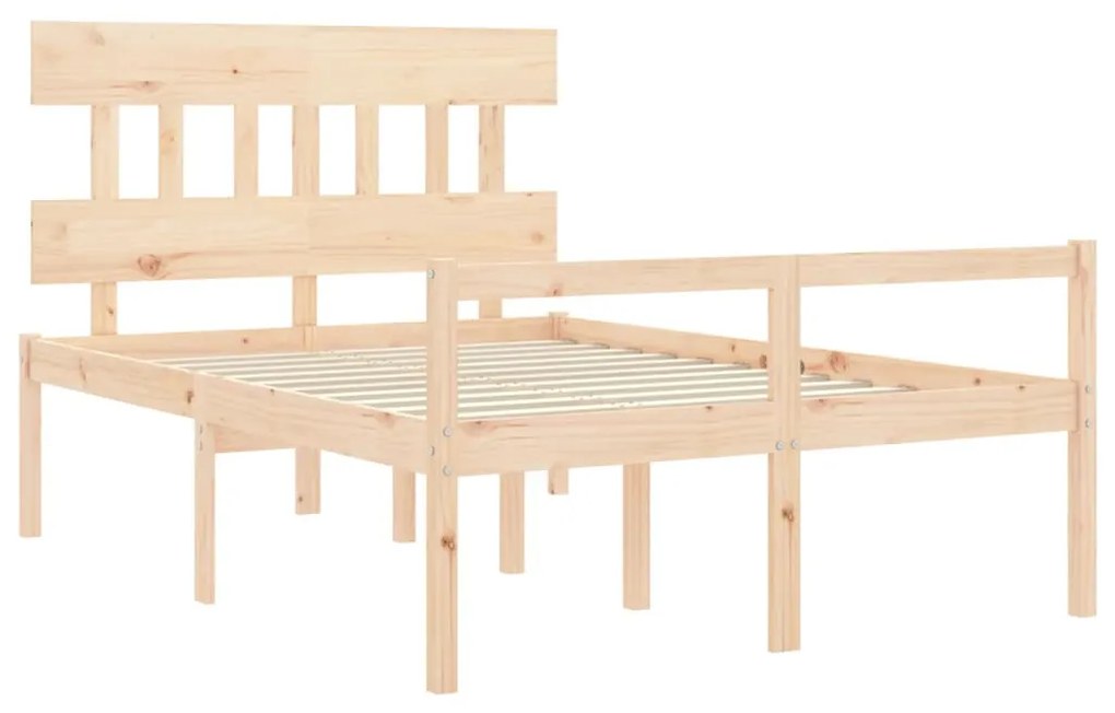 Cama para idosos com cabeceira 140x190 cm madeira maciça