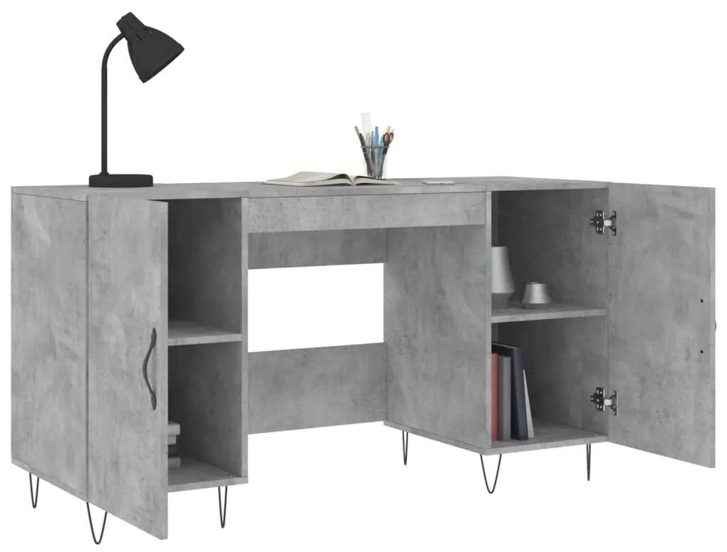 Secretária 140x50x75 cm derivados de madeira cinza cimento