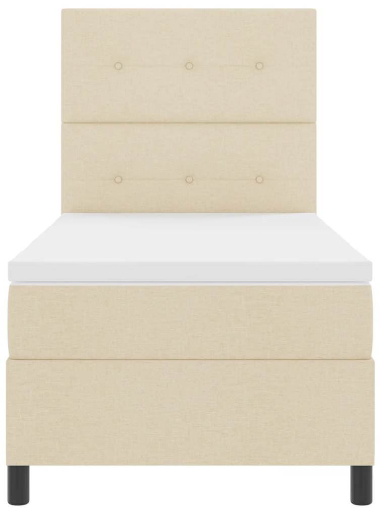 Cama Box Spring Creme com Colchão 80x200 cm Tecido