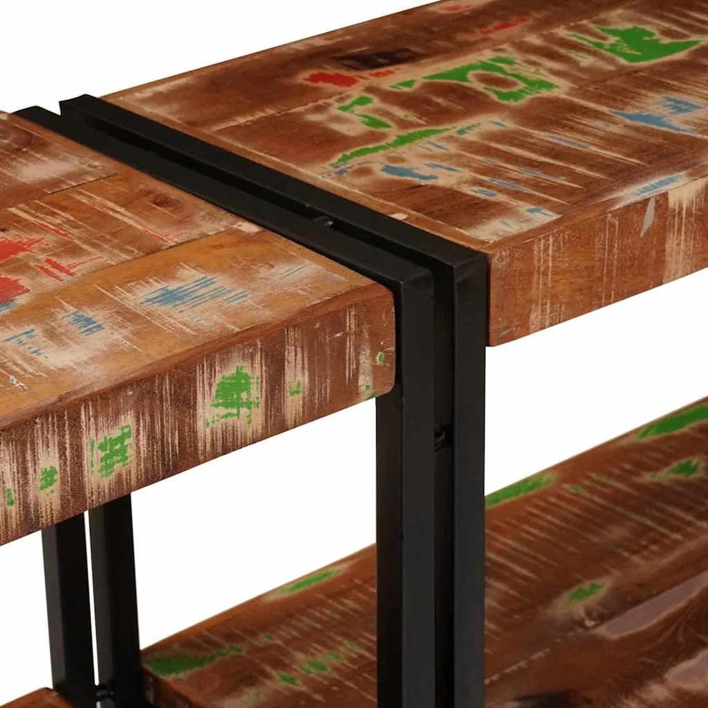 Mesa Consola 160x33x75 cm Madeira Recuperada Sólida