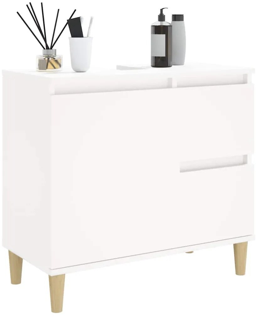 Armário de casa de banho 65x33x60cm derivados de madeira branco