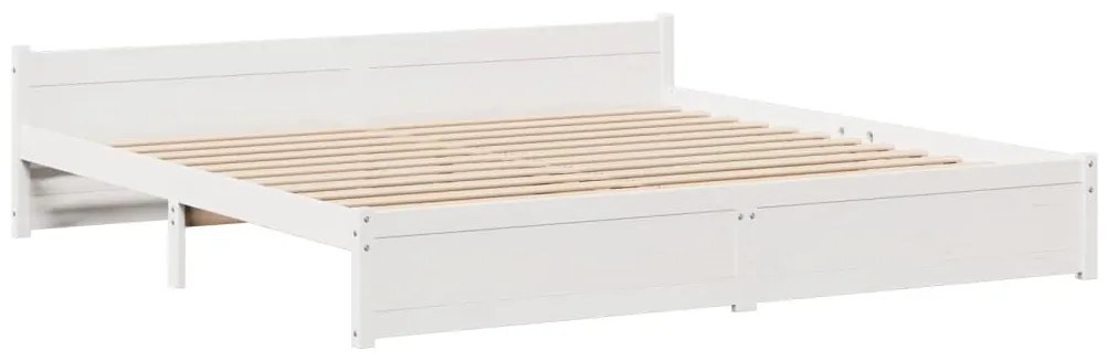 Estrutura de cama c/ cabeceira sem colchão 200x200 cm branco