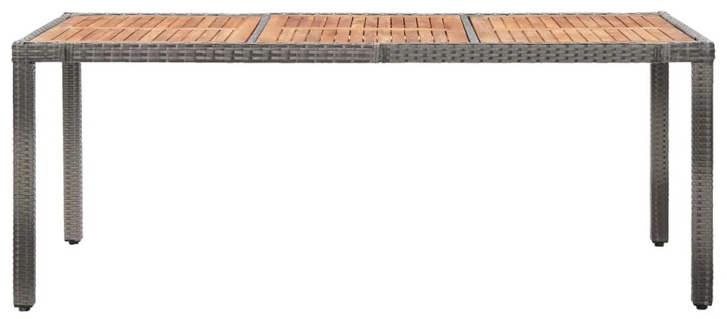 9 pcs conjunto jantar exterior c/ almofadões vime PE cinzento