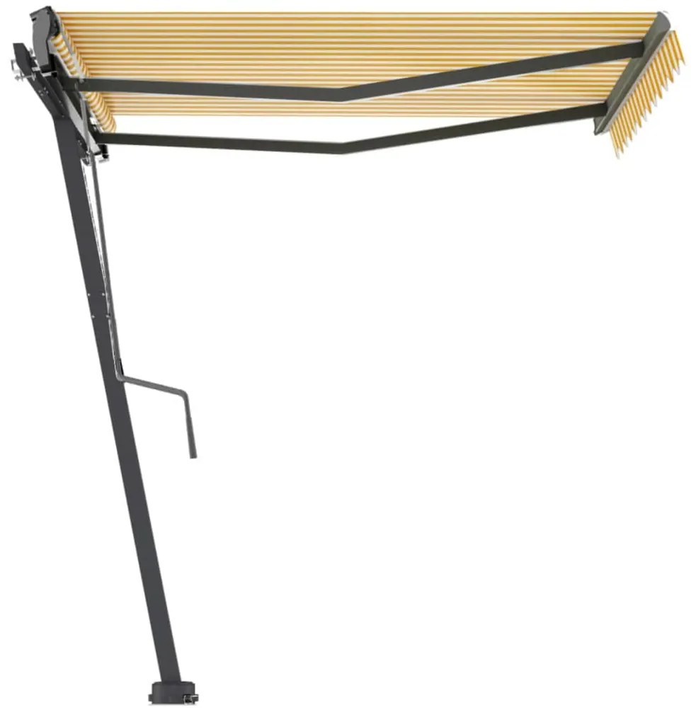Toldo retrátil manual independente 350x250 cm amarelo e branco