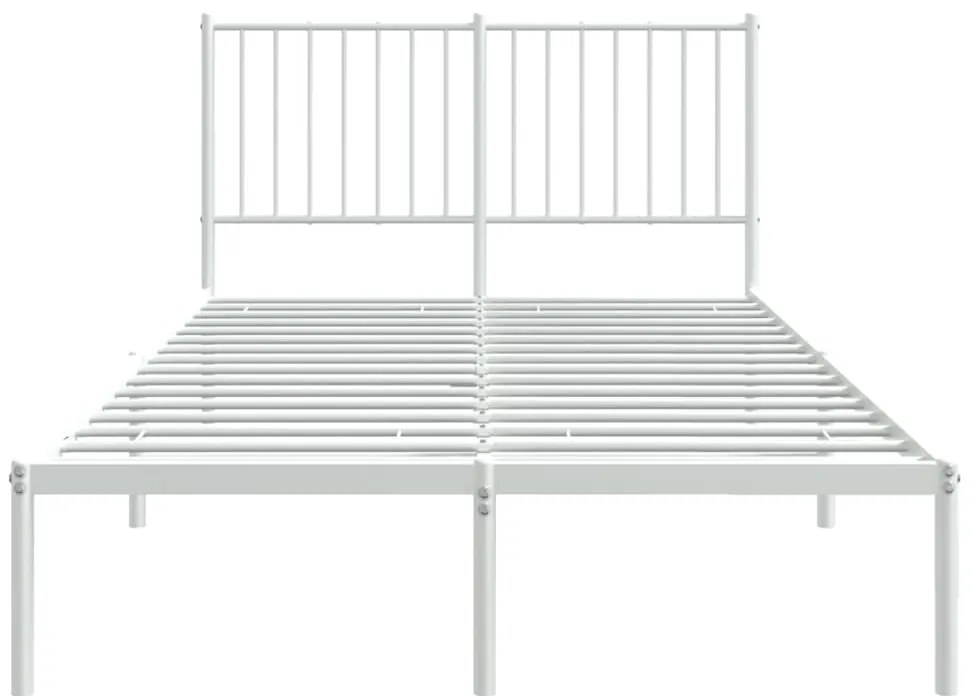 Estrutura de cama com cabeceira 120x200 cm metal branco
