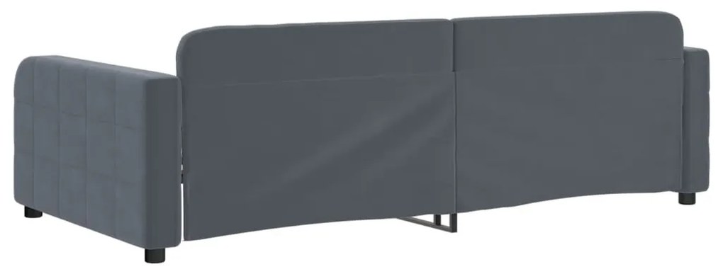 Sofá-cama 90x200 cm veludo cinzento-escuro