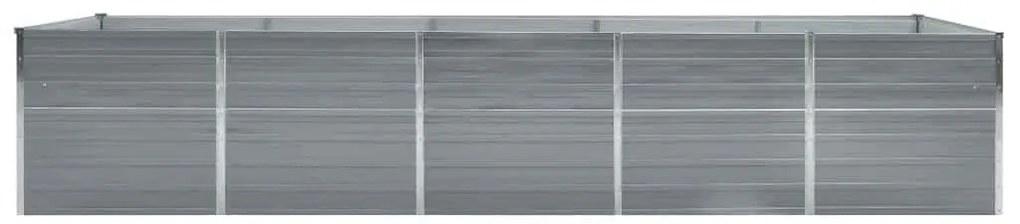 Canteiro elevado de jardim 400x80x77cm aço galvanizado cinzento