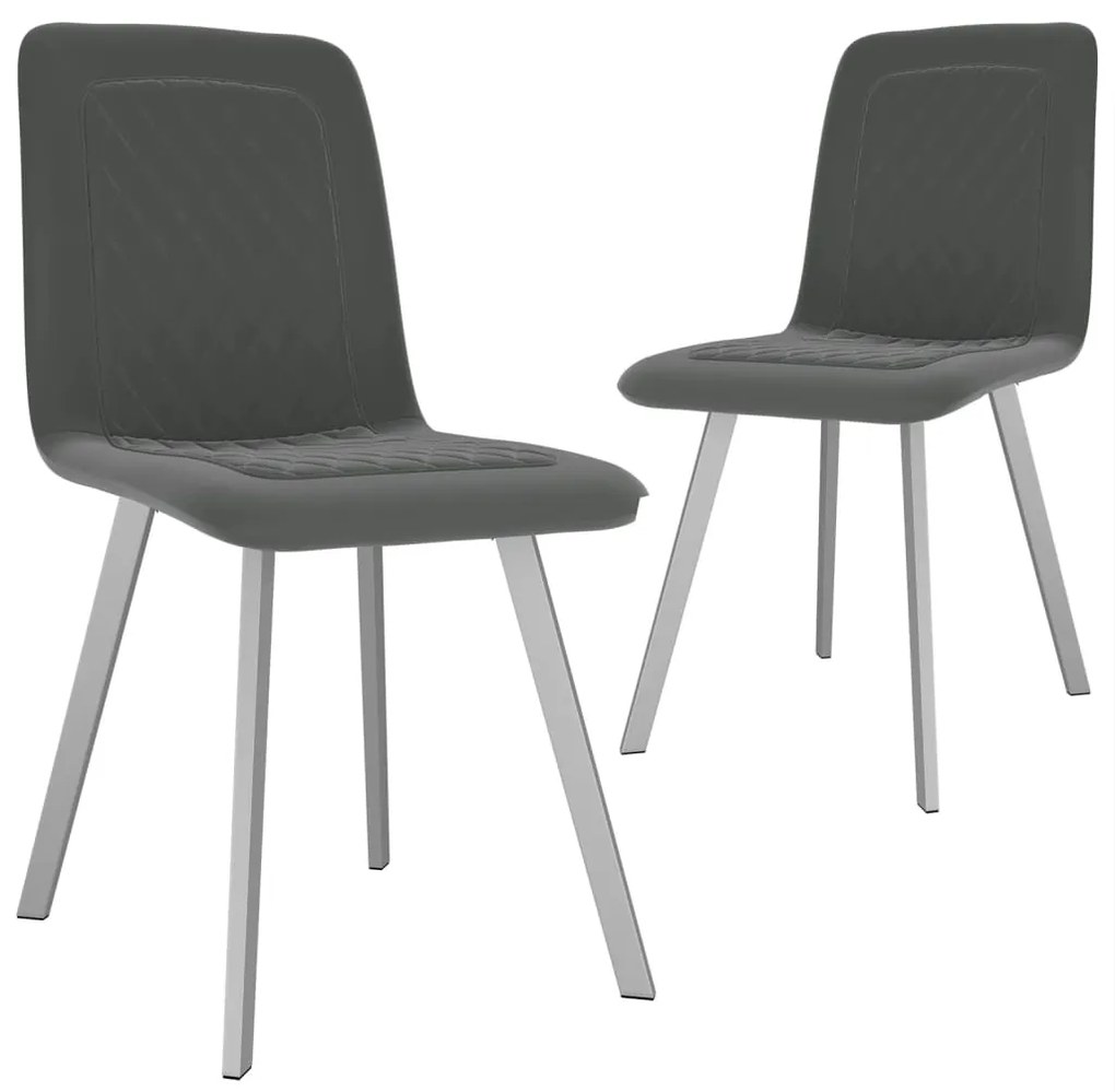vidaXL Cadeiras de jantar 2 pcs veludo cinzento