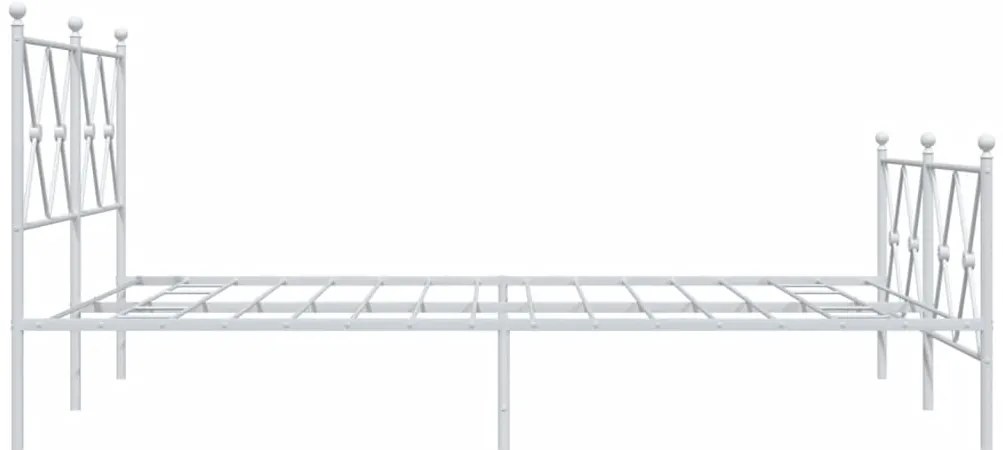 Estrutura de cama com cabeceira e pés 140x200 cm metal branco