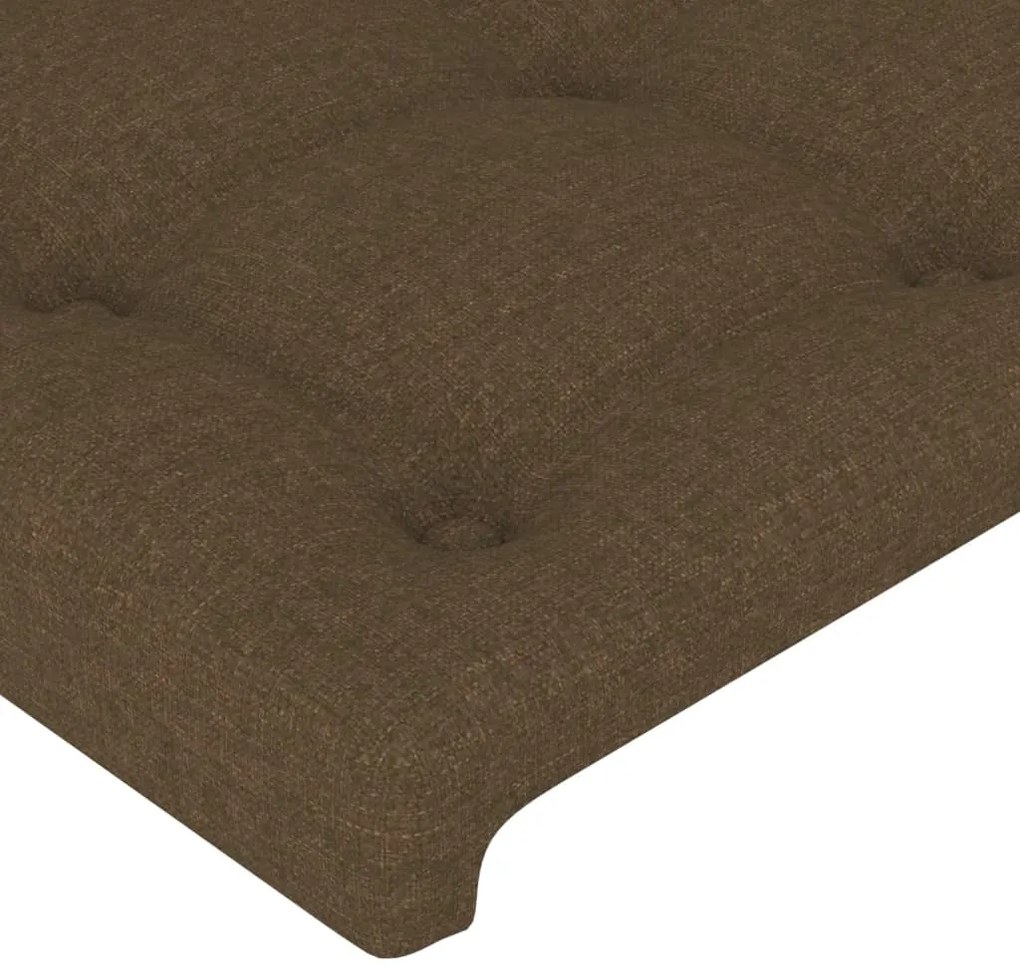 Estrutura de cama sem colchão 90x200 cm tecido castanho-escuro