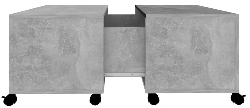 Mesa de centro 75x75x38 cm contraplacado cinzento cimento