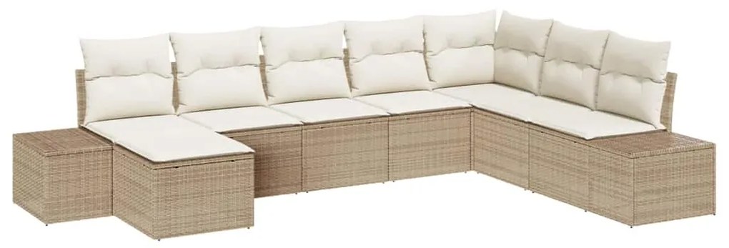 Conjunto de Sofá de Jardim 8 pcs Bege 319 x 209 x 85 cm