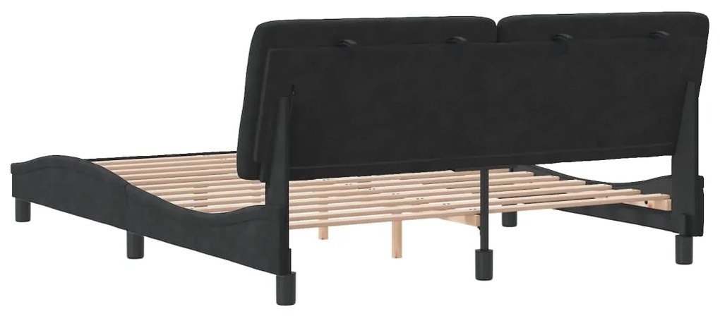 Estrutura de cama sem colchão 160x200 cm veludo preto