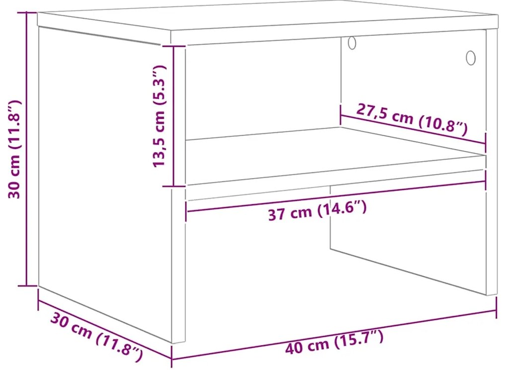 Mesas-de-cabeceira 2 pcs 40x30x30 cm contraplacado branco