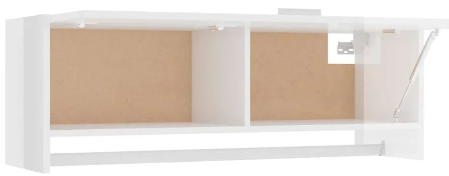 Roupeiro 100x32,5x35 cm derivados de madeira branco brilhante