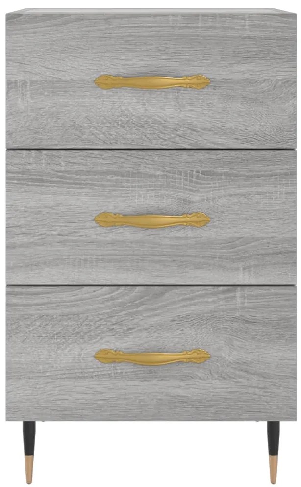 Mesa de cabeceira 40x40x66 cm derivados madeira cinzento sonoma