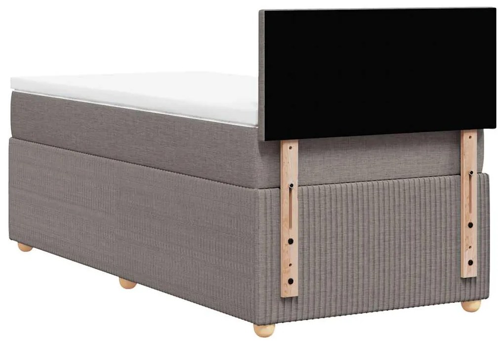 Cama com molas/colchão 80x200 cm tecido castanho-acinzentado