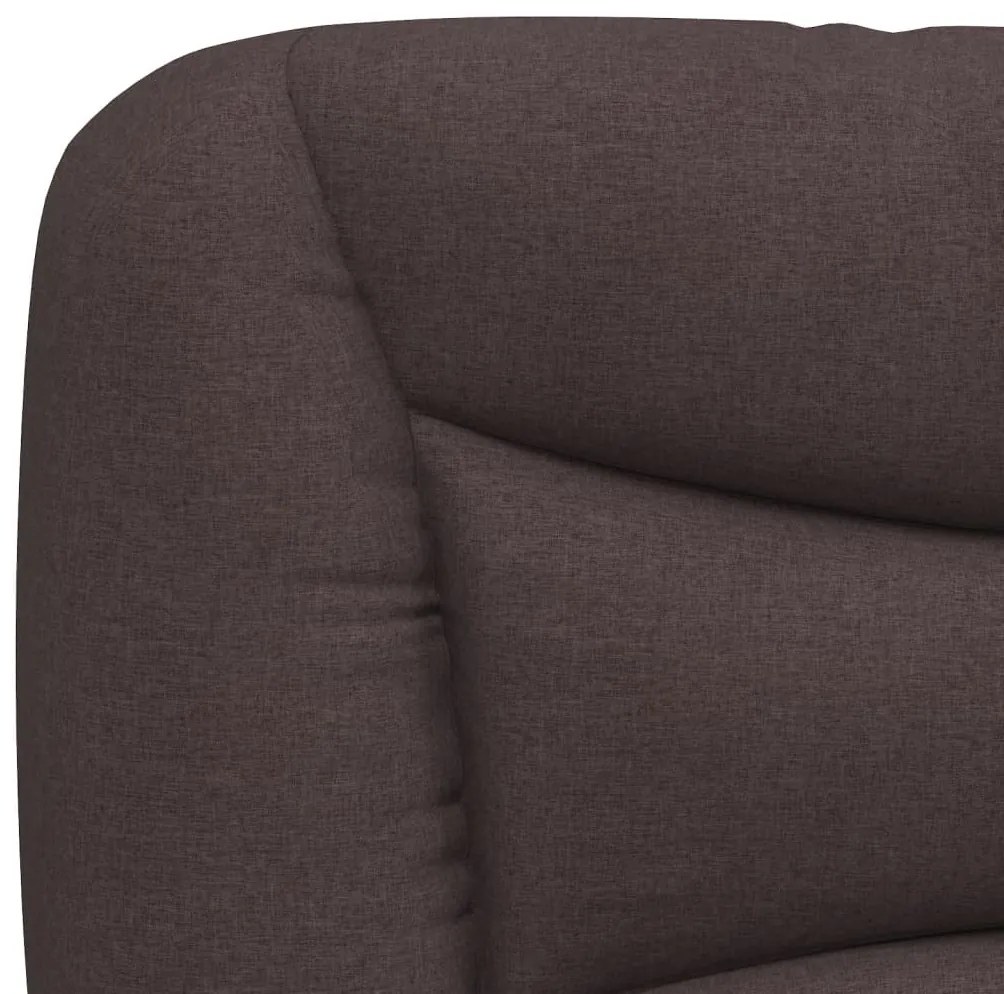 Cama com colchão 160x200 cm tecido castanho-escuro