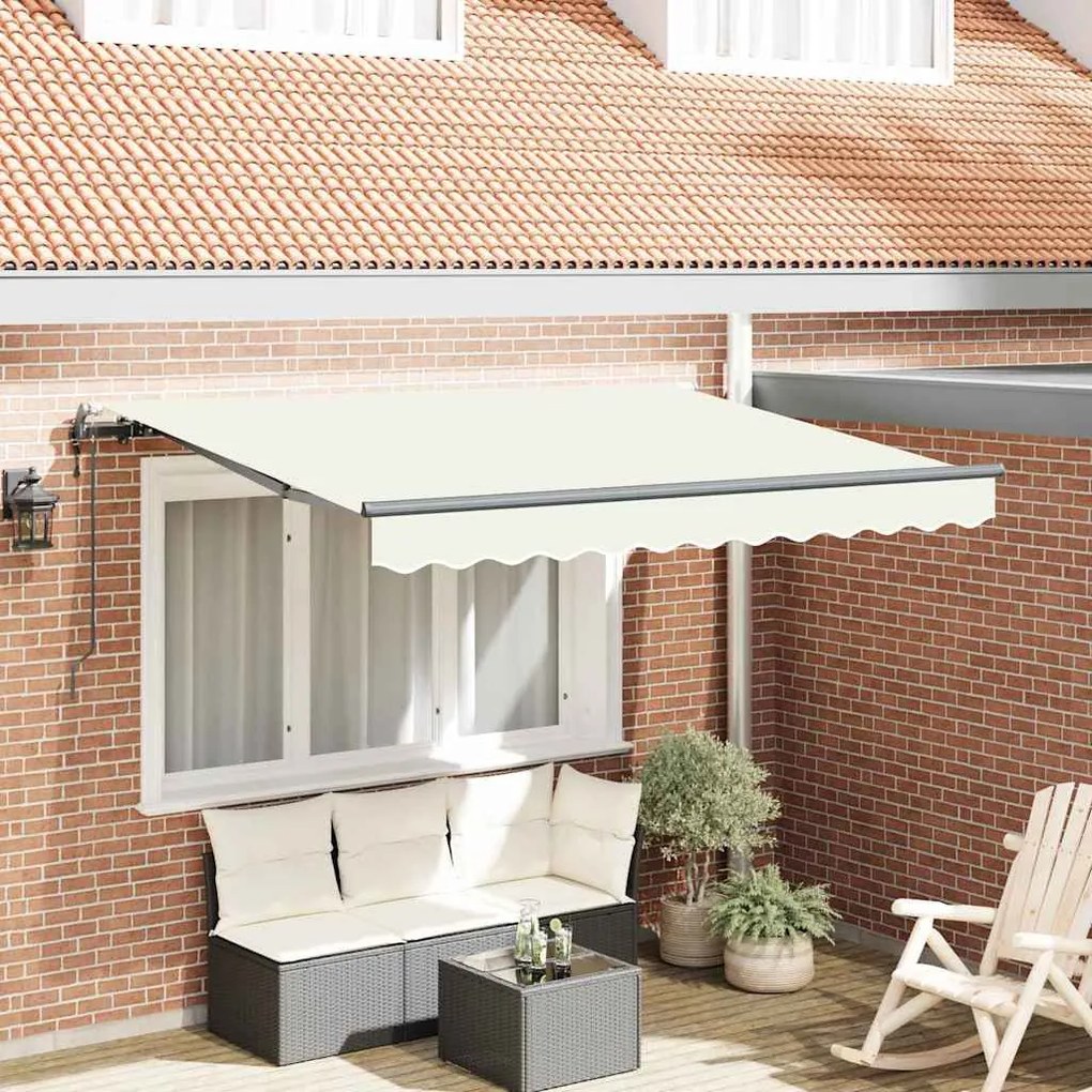 vidaXL Toldo Retrátil Manual Creme e Antracite 3 x 2 m
