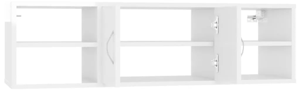 Estante de parede derivados de madeira branco brilhante