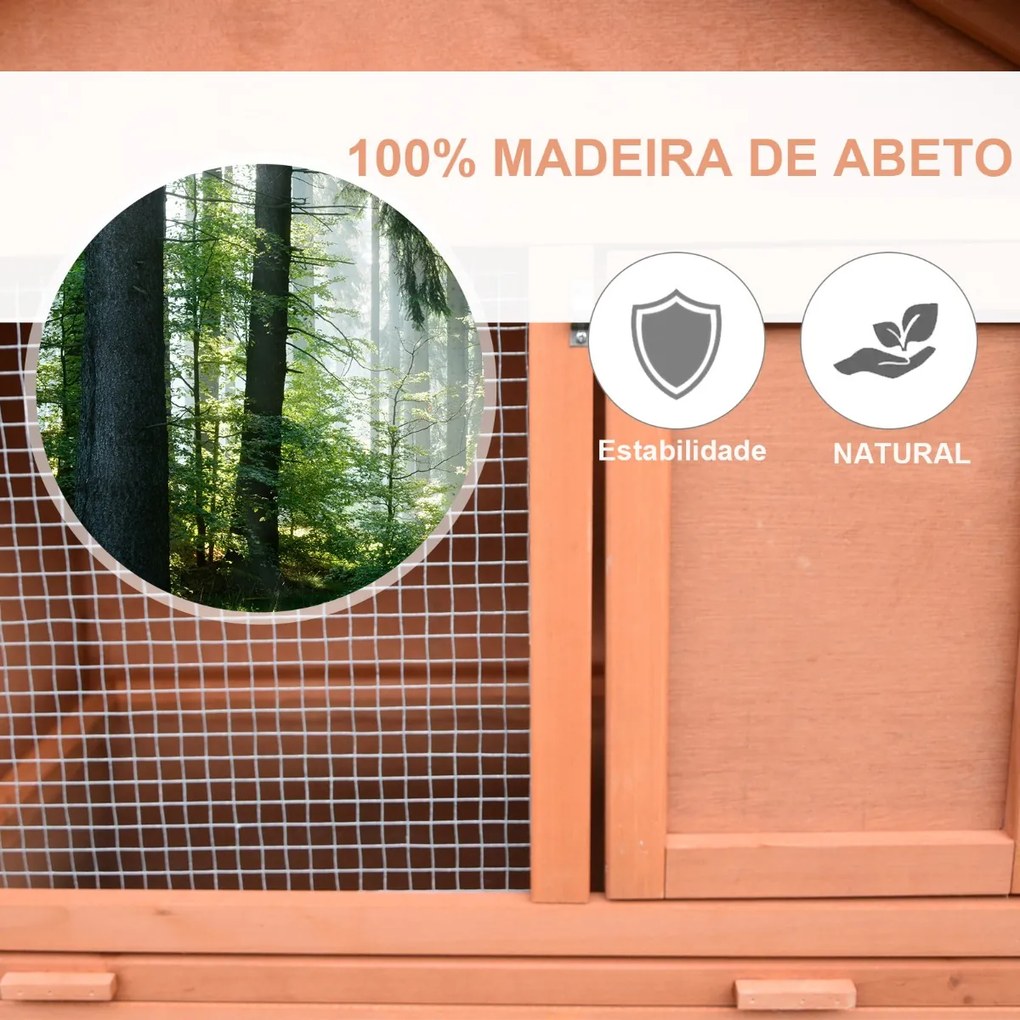 Casa para coelhos de madeira Casa Exterior para Coelhos Teto de pano de asfalto 144x64.5x100 cm Estrutura grande