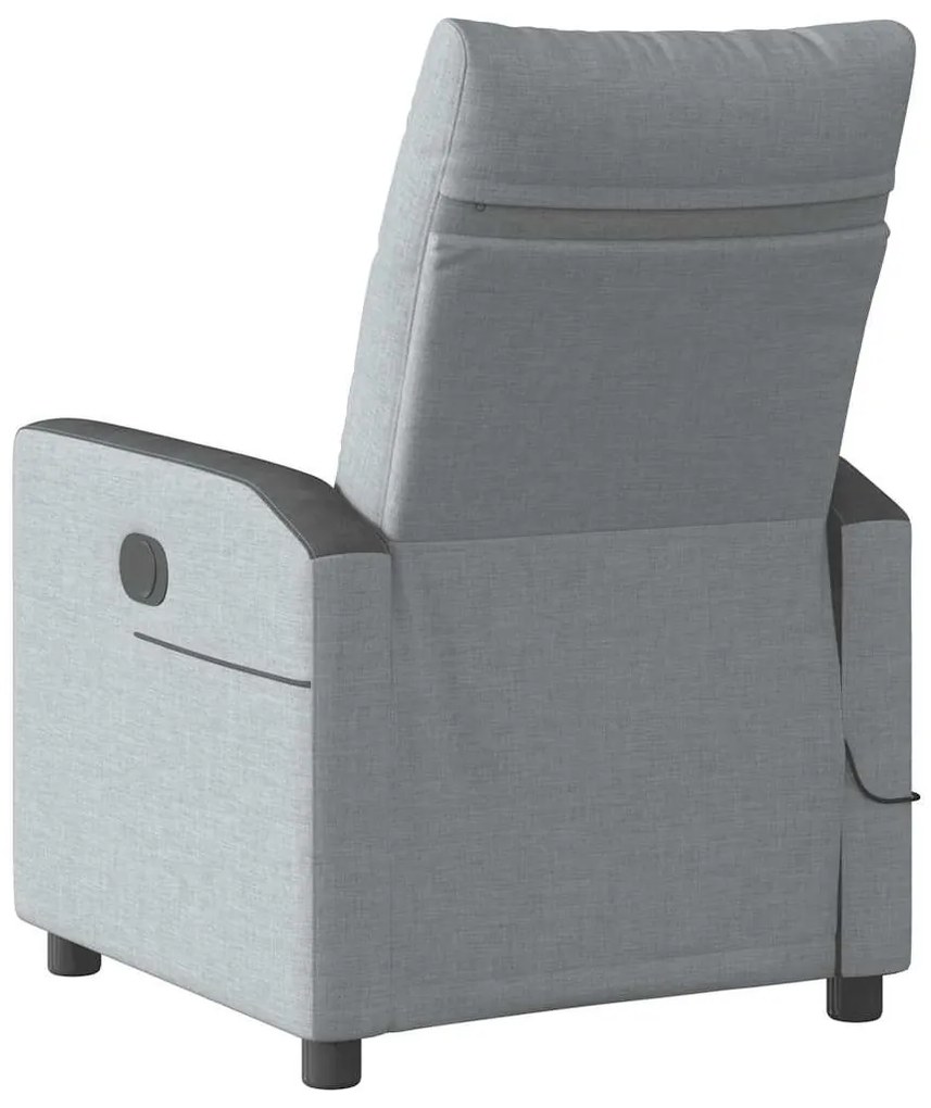 Poltrona de massagens reclinável tecido cinzento-claro