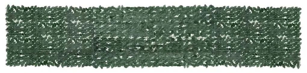 Tela de varanda com folhas verde-escuras 500x100 cm