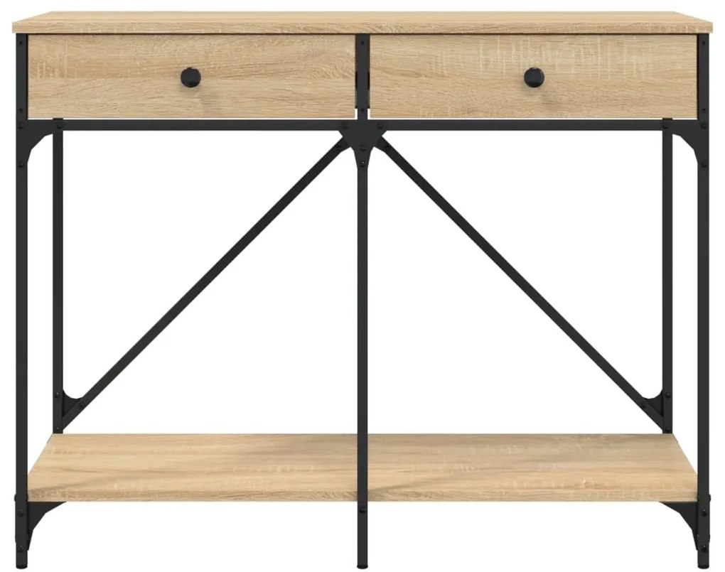 Mesa consola 100x39x78,5 cm derivados madeira carvalho sonoma