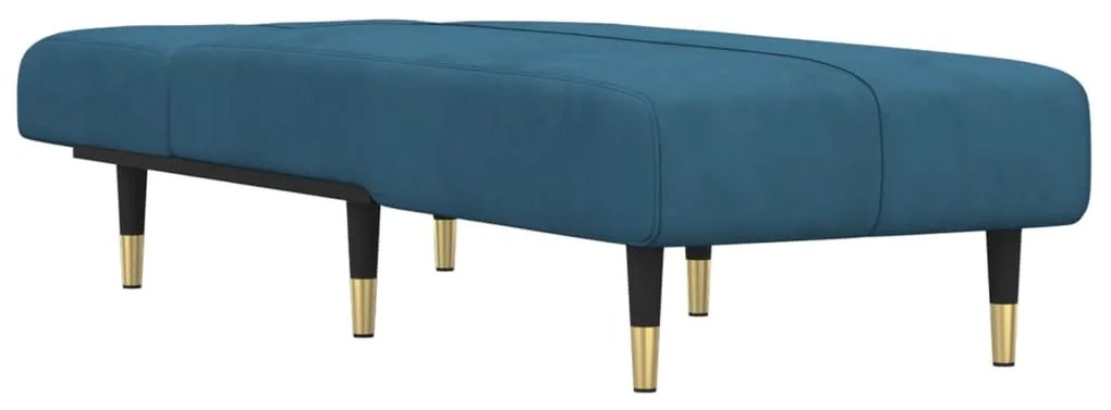Chaise longue veludo azul
