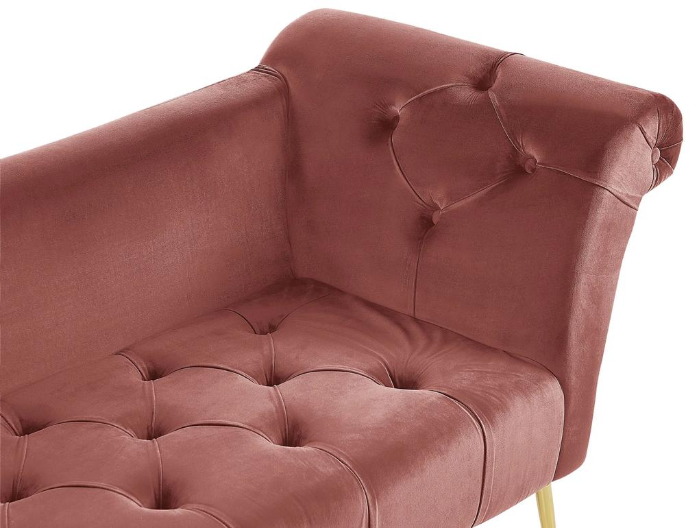 Chaise-longue em veludo rosa NANTILLY Beliani