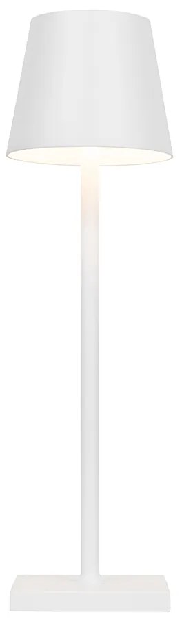 Candeeiro de mesa exterior branco com LED e dimmer tátil recarregável - Jackson Design
