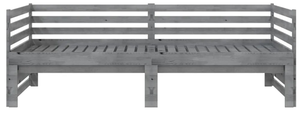 Estrutura sofá-cama de puxar 2x(90x200)cm pinho maciço cinzento